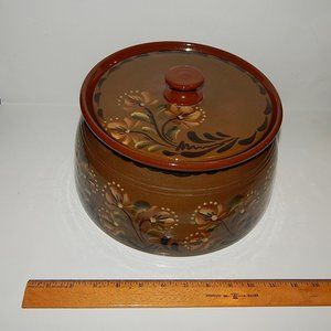 Eldreth Redware Pottery Large Crock with Lid - Lancaster PA